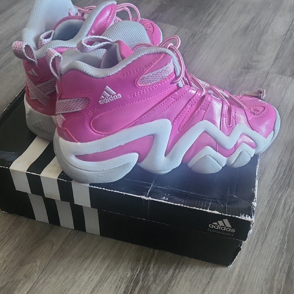 adidas Kids Pink and Gray Sneakers - Picture 6 of 10